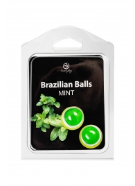 Набор из 2 шариков с массажным маслом Brazilian Balls с ароматом мяты - Secret Play - купить с доставкой в Уссурийске