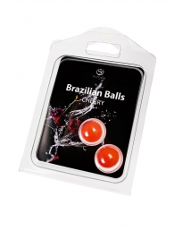 Набор из 2 шариков с массажным маслом Brazilian Balls с ароматом вишни - Secret Play - купить с доставкой в Уссурийске