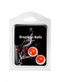 Набор из 2 шариков с массажным маслом Brazilian Balls с ароматом вишни - Secret Play - купить с доставкой в Уссурийске