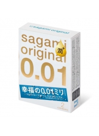 Увлажнённые презервативы Sagami Original 0.01 Extra Lub - 2 шт. - Sagami - купить с доставкой в Уссурийске