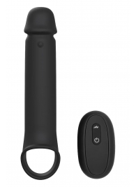 Черная насадка-удлинитель с вибрацией Vibrating Extender With Remote - Dream Toys - в Уссурийске купить с доставкой