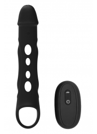 Черная насадка-удлинитель Vibrating Extender With Remote с вибрацией - Dream Toys - в Уссурийске купить с доставкой