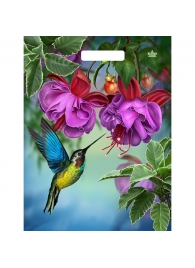 Пакет с принтом в виде колибри в цветах с вырубной ручкой (31х40 см) - Сима-Ленд - купить с доставкой в Уссурийске