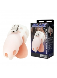 Белая клетка для пениса Silicone Small 2 in Cock Cage With Ball Divider - BlueLine - купить с доставкой в Уссурийске