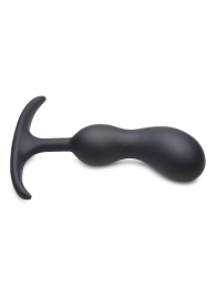 Черный массажер простаты с утяжелителями Premium Silicone Weighted Prostate Plug Medium - 16,3 см. - XR Brands - в Уссурийске купить с доставкой