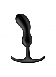 Черный массажер простаты с утяжелителями Premium Silicone Weighted Prostate Plug Medium - 16,3 см. - XR Brands - в Уссурийске купить с доставкой