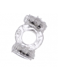 Прозрачное виброкольцо с двумя вибропульками - Toyfa Basic - в Уссурийске купить с доставкой