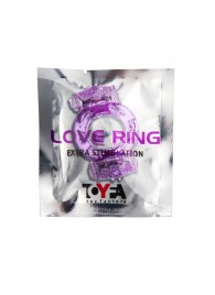 Фиолетовое виброкольцо с двумя вибропульками - Toyfa Basic - в Уссурийске купить с доставкой