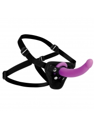 Лиловый поясной страпон Navigator Silicone G-Spot Dildo with Harness - 17,8 см. - XR Brands - купить с доставкой в Уссурийске