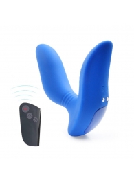 Синий вибромассажер простаты 3,5’’ Remote Control Curve P-spot Massager - 12 см. - Erokay - в Уссурийске купить с доставкой
