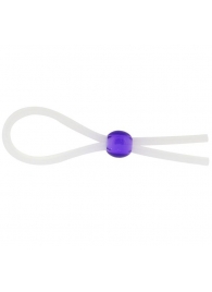 Прозрачное лассо с фиолетовой бусиной SILICONE COCK RING WITH BEAD LAVENDER - NMC - в Уссурийске купить с доставкой