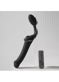 Черный безремневой вибрострапон Strap-On-Me Multi Orgasm Size XL - Strap-on-me - купить с доставкой в Уссурийске