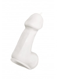 Белая свеча в форме пениса - 47 гр. - Pecado - купить с доставкой в Уссурийске