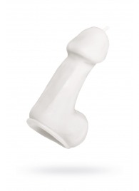 Белая свеча в форме пениса - 47 гр. - Pecado - купить с доставкой в Уссурийске