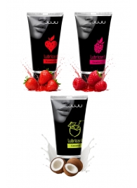Набор из 3 съедобных лубрикантов JUJU (клубника, малина, кокос) - JuJu - купить с доставкой в Уссурийске
