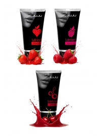 Набор из 3 съедобных лубрикантов JUJU (клубника, малина, вишня) - JuJu - купить с доставкой в Уссурийске