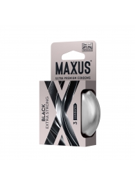 Черные утолщенные презервативы MAXUS Extra Strong с железным кейсом - 3 шт. - Maxus - купить с доставкой в Уссурийске