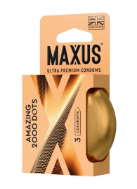 Точечные презервативы MAXUS 2000 Amazing Dots с железным кейсом - 3 шт. - Maxus - купить с доставкой в Уссурийске