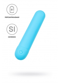 Голубая силиконовая перезаряжаемая вибропуля Murr - 10 см. - A-toys купить в Уссурийске с доставкой в Orgasmix.ru Голубая силиконовая перезаряжаемая вибропуля Murr - 10 см. - A-toys