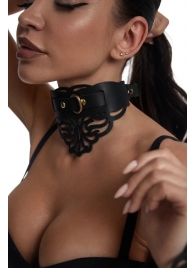 Фигурный чокер с узорами и золотистой фурнитурой - Crazy Handmade - купить с доставкой в Уссурийске