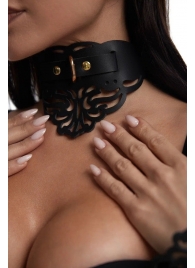 Фигурный чокер с узорами и золотистой фурнитурой - Crazy Handmade - купить с доставкой в Уссурийске