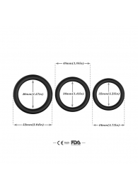 Набор из 3 черных эрекционных колец Stay Hard - Boys of Toys - в Уссурийске купить с доставкой