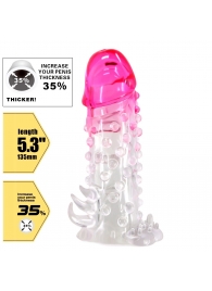 Прозрачно-розовая насадка на пенис Wilford - 13,5 см. - Baile - в Уссурийске купить с доставкой