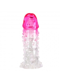 Прозрачно-розовая насадка на пенис Wilford - 13,5 см. - Baile - в Уссурийске купить с доставкой