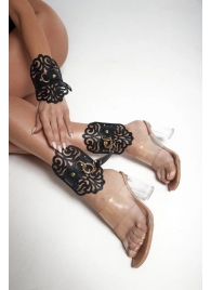 Черный фигурные оковы с золотистой фурнитурой - Crazy Handmade - купить с доставкой в Уссурийске