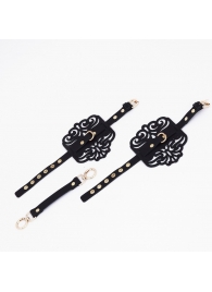 Черный фигурные оковы с золотистой фурнитурой - Crazy Handmade - купить с доставкой в Уссурийске