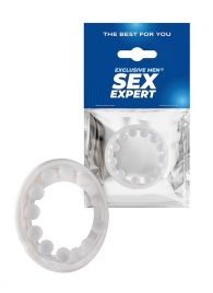 Эрекционное кольцо со стимулирующими шариками на поверхности - Sex Expert - в Уссурийске купить с доставкой