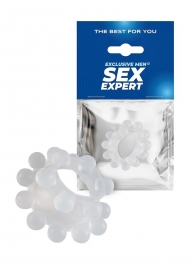Эластичное эрекционное кольцо с двумя рядами шариков - Sex Expert - в Уссурийске купить с доставкой