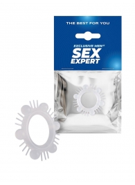 Эластичное эрекционное кольцо с шипиками и шариками - Sex Expert - в Уссурийске купить с доставкой