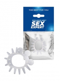 Эластичное эрекционное кольцо с шариками и лучами - Sex Expert - в Уссурийске купить с доставкой
