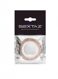 Эрекционное кольцо с бежевыми «ресничками» - Sextaz - в Уссурийске купить с доставкой