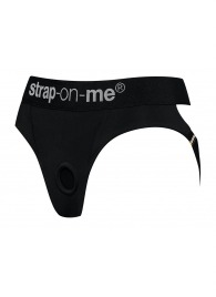 Черные трусики для насадок Heroine Lingerie Harness - size XL - Strap-on-me - купить с доставкой в Уссурийске