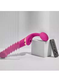 Ярко-розовый безремневой страпон Multi Orgasm Bendable Strap-On size XL с клиторальной стимуляцией - Strap-on-me - купить с доставкой в Уссурийске