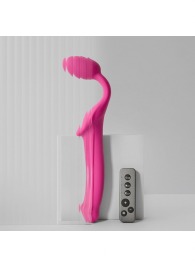 Ярко-розовый безремневой страпон Strap-on-me Vibrating Bendable Strap-On size XL - Strap-on-me - купить с доставкой в Уссурийске