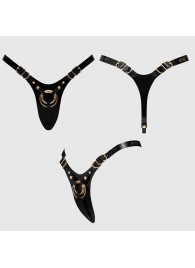 Черный пояс для фиксации насадок Strap-On-Me Leatherette Harness Fabulous - Strap-on-me - купить с доставкой в Уссурийске