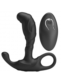 Черный изогнутый массажёр простаты с вибрацией и пультом ДУ - Baile - в Уссурийске купить с доставкой