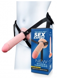Мужской полый страпон на регулируемых ремешках - 22 см. - Sex Expert - купить с доставкой в Уссурийске