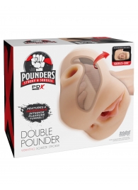 Телесный мастурбатор с вибрацией Double Pounder Vibrating Squeeze Stroker - Pipedream - в Уссурийске купить с доставкой