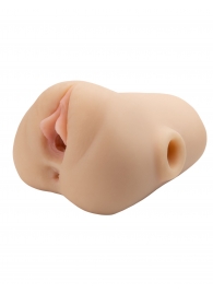 Телесный мастурбатор с вибрацией Double Pounder Vibrating Squeeze Stroker - Pipedream - в Уссурийске купить с доставкой