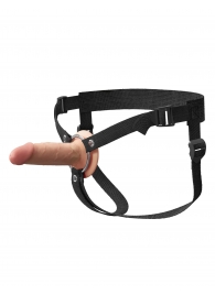 Телесный пустотелый фаллопротез 5’’ Hollow Silicone Strap-On - 14 см. - Pipedream - купить с доставкой в Уссурийске