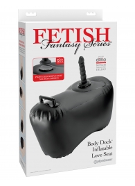 Черное надувное кресло с платформой для фиксации дилдо Body Dock Inflatable Love Seat - Pipedream - купить с доставкой в Уссурийске