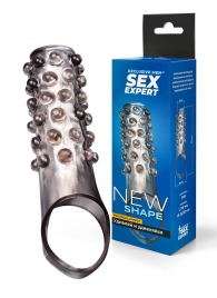 Дымчатая насадка на пенис с выпуклостями - 11 см. - Sex Expert - в Уссурийске купить с доставкой