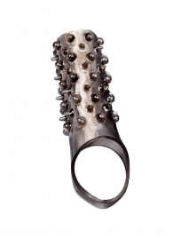 Дымчатая насадка на пенис с шипами и выпуклостями - 12,5 см. - Sex Expert - в Уссурийске купить с доставкой