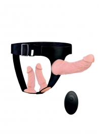 Женский страпон с 3 насадками и вибрацией - Erowoman-Eroman - купить с доставкой в Уссурийске