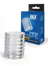 Прозрачная сквозная насадка на пенис с ребрышками - Sex Expert - в Уссурийске купить с доставкой