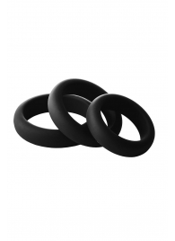 Набор из 3 черных эрекционных колец Smooth Silicone Cockring Pack - Dream Toys - в Уссурийске купить с доставкой